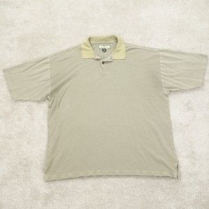 Tommy Bahama Polo Shirt Men's Extra Large Tan Khaki Short Sleeve Silk Blend